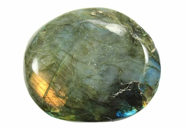 Flashy, Polished Labradorite Palm Stone - Madagascar #290560